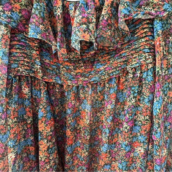 For Love & Lemons Brittany Floral Print Long Sleeve Midi Dress - Picture 9 of 12